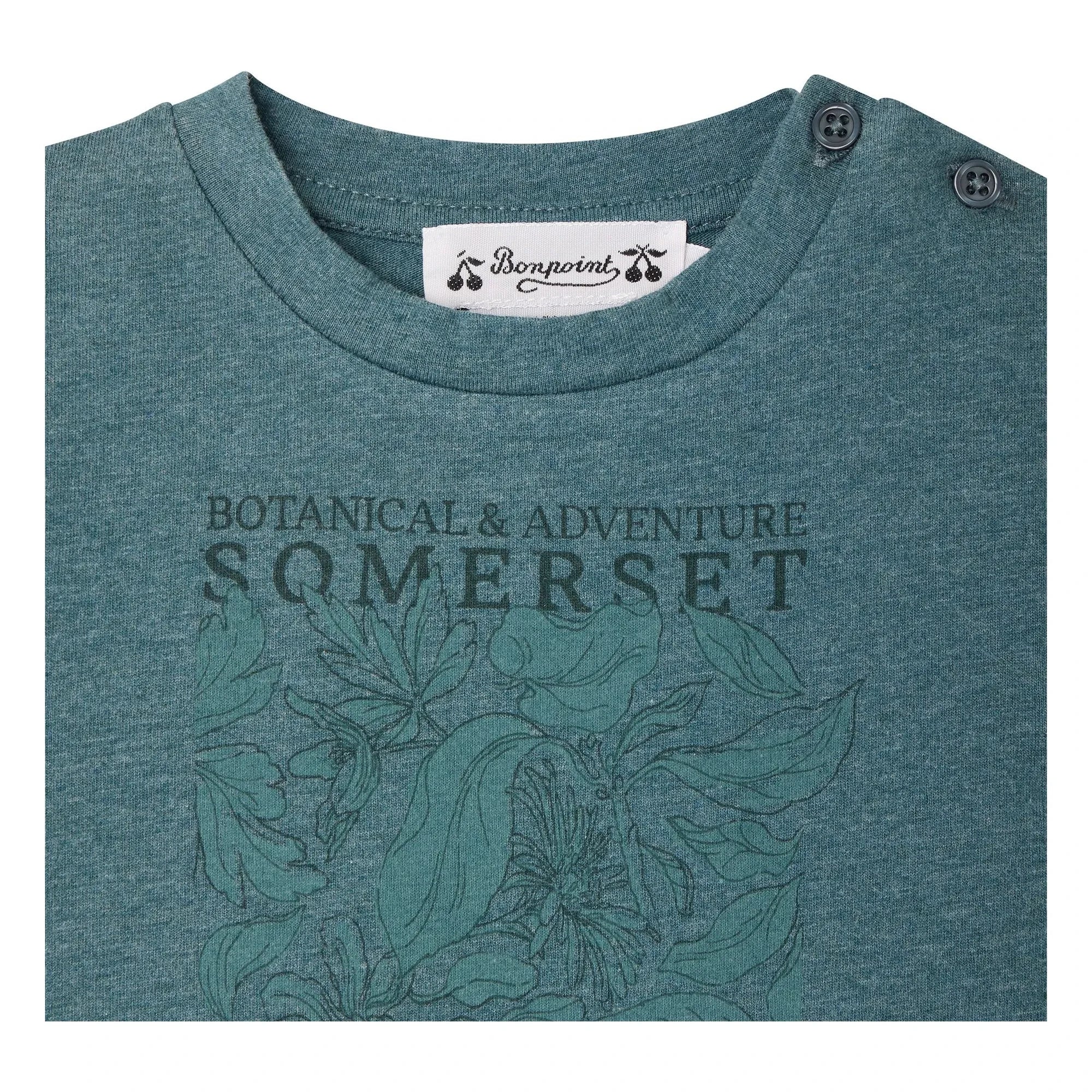 Bonpoint - Camiseta Tom de algodón orgánico | Azul pavo real