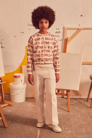Pantalones lisos de algodón para mujer