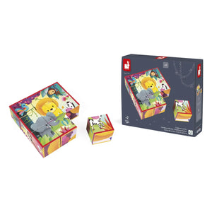 Janod - Cubos de animales del bosque - Juego de 9 cubos