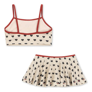 Konges Sløjd - Traje de baño Manon Hearts con falda brillante | Crudo