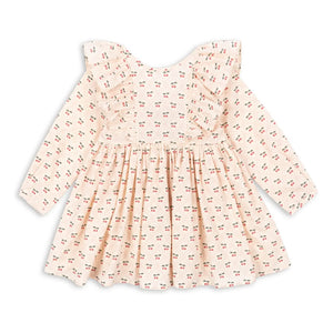 Konges Sløjd - Vestido de algodón orgánico Cianna Cherries | Rosa empolvado
