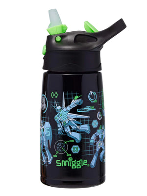 Smiggle - Botella de agua de acero con pajita oculta, 400 ml, Fin de semana