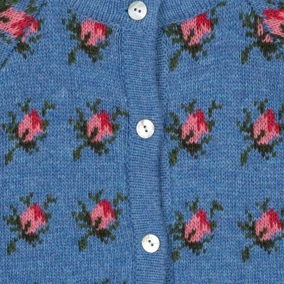 Konges Sløjd - Belou Roses Yün Hırka | Mavi