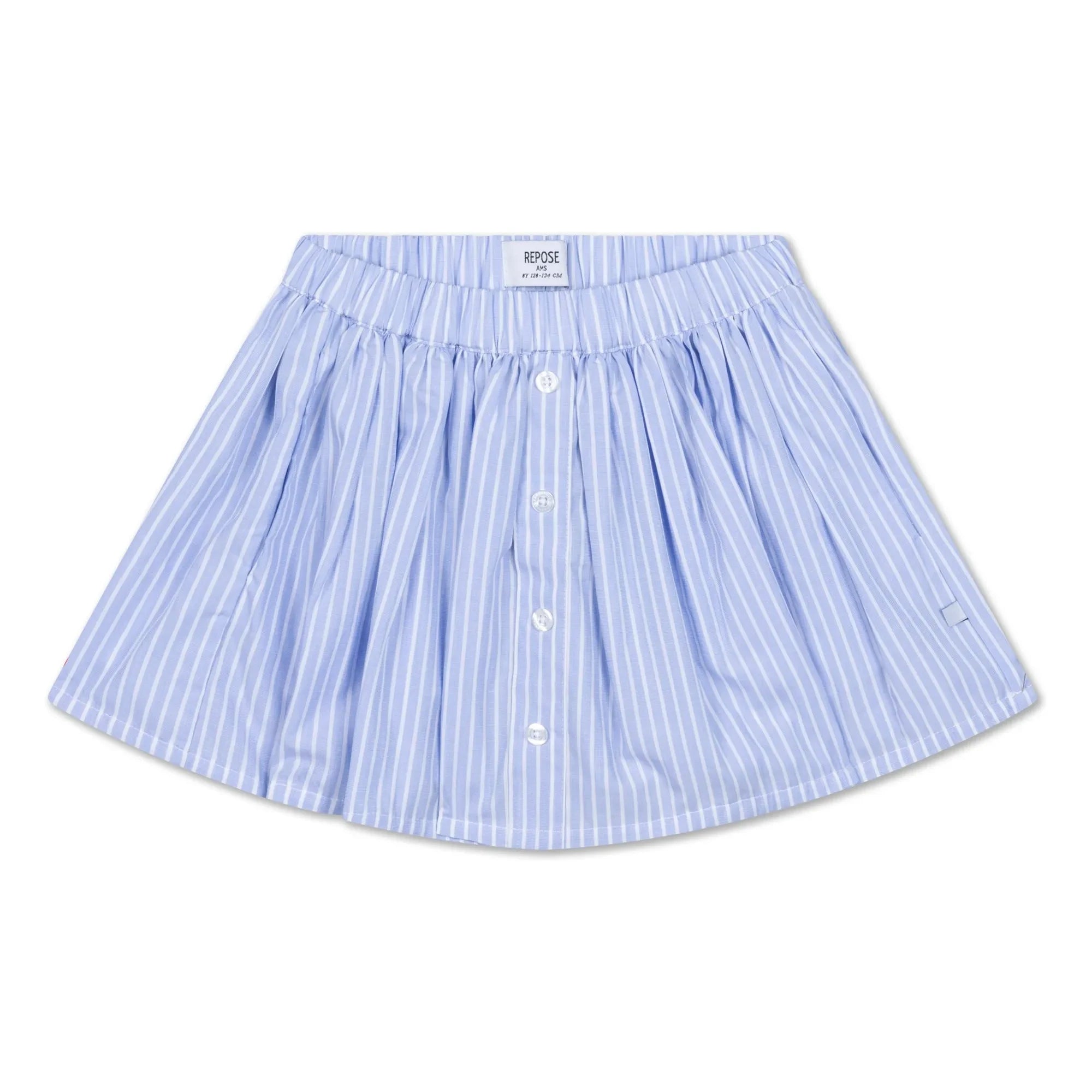 Repose AMS - Falda con botones a rayas | Azul claro
