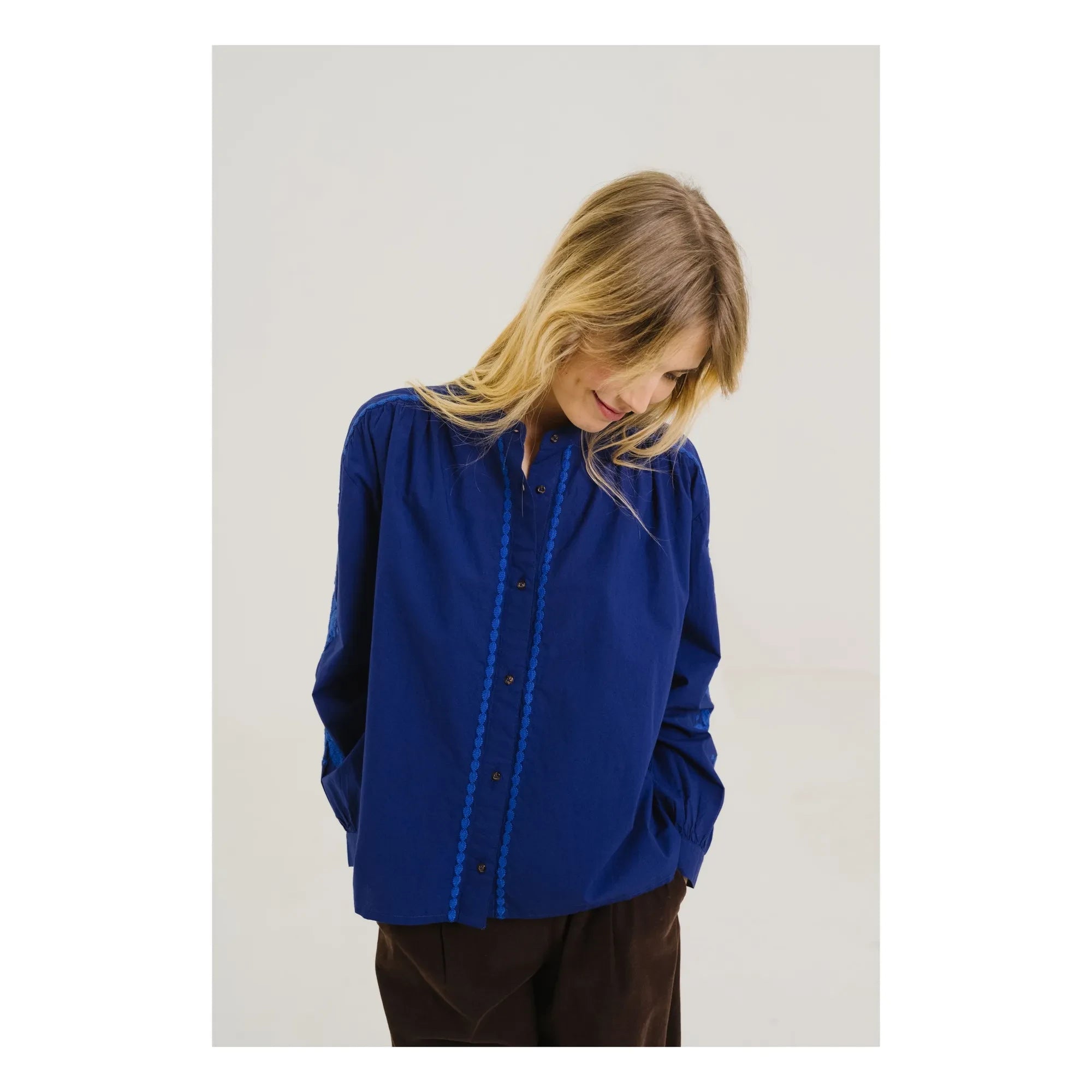 Sacrécoeur - Blusa bordada Ella Calypso | Azul