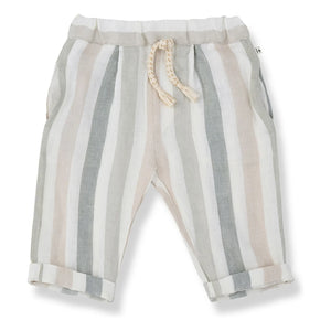 1+ in the family - Regencos Pantalón de lino a rayas | Crudo