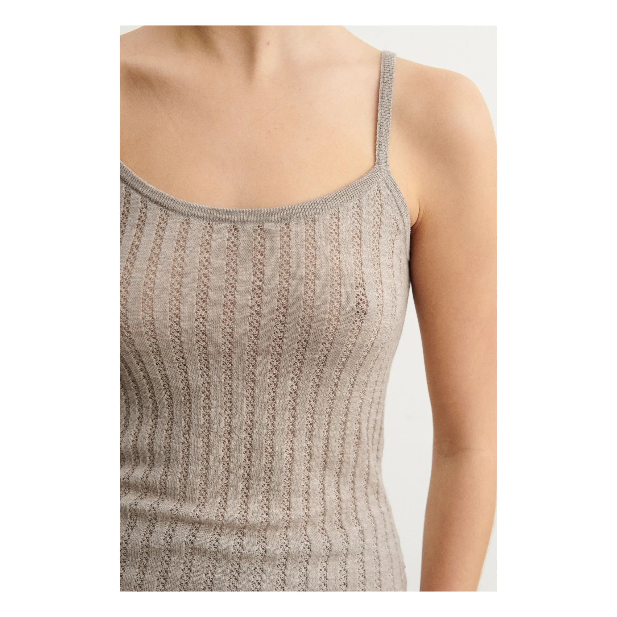 FUB - Camiseta de tirantes de lana merino - Colección de mujer | Beige
