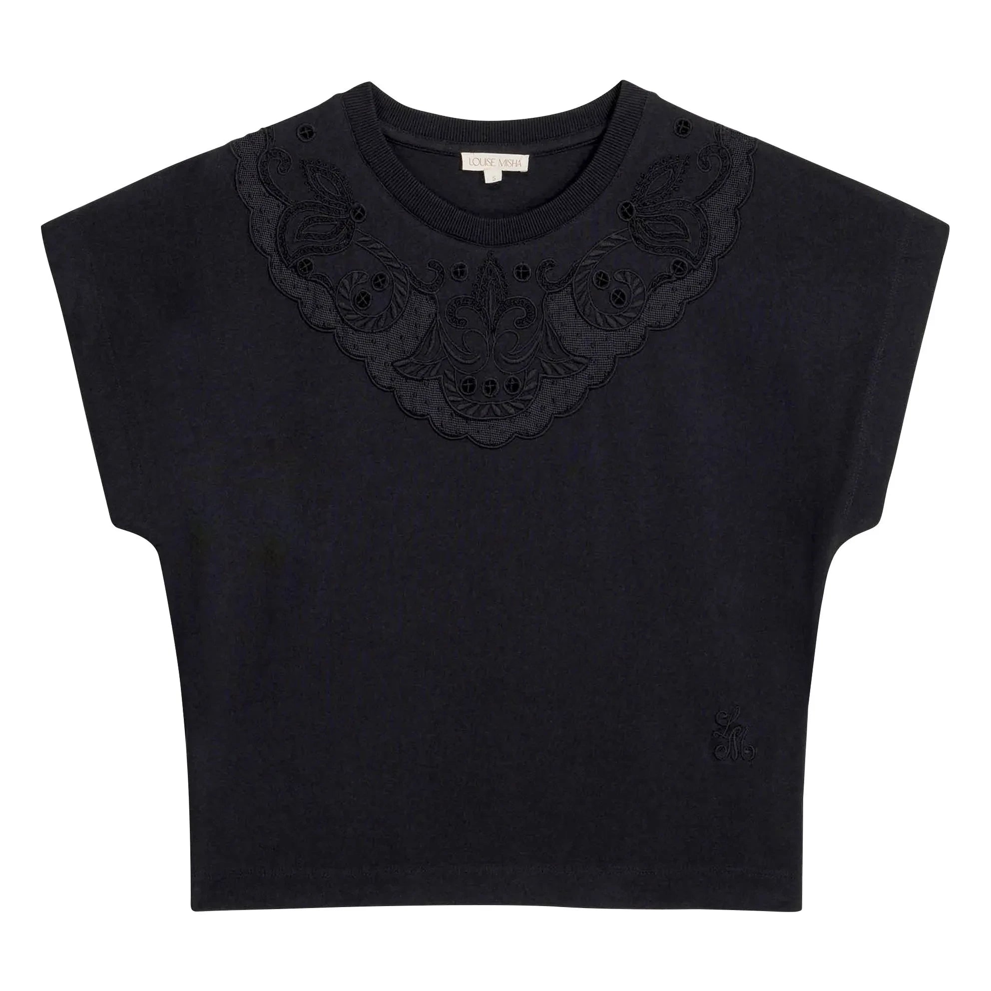 Louise Misha - Camiseta de Algodón Astralys | Negro