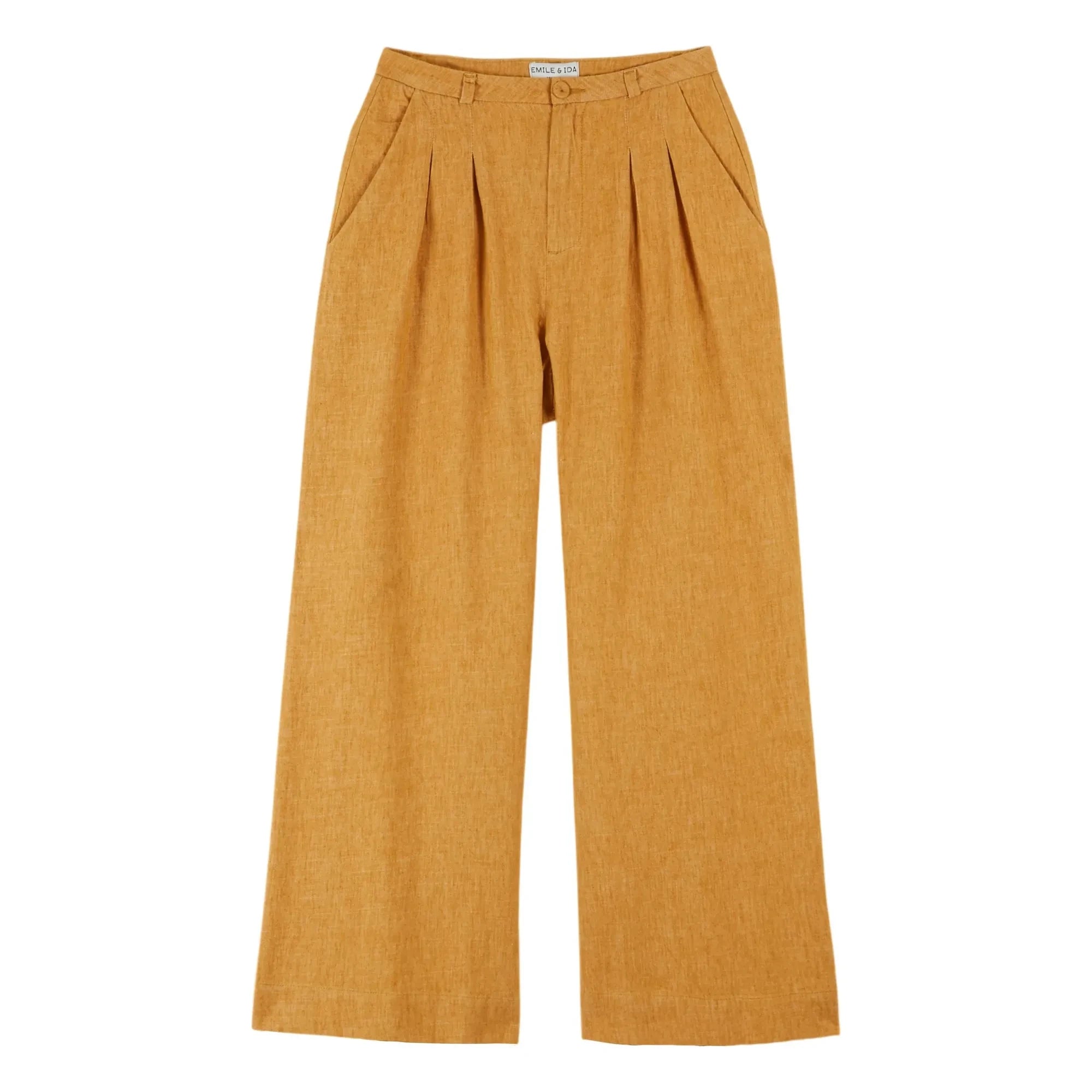 Emile et Ida - Pantalones de lino y algodón | Mostaza