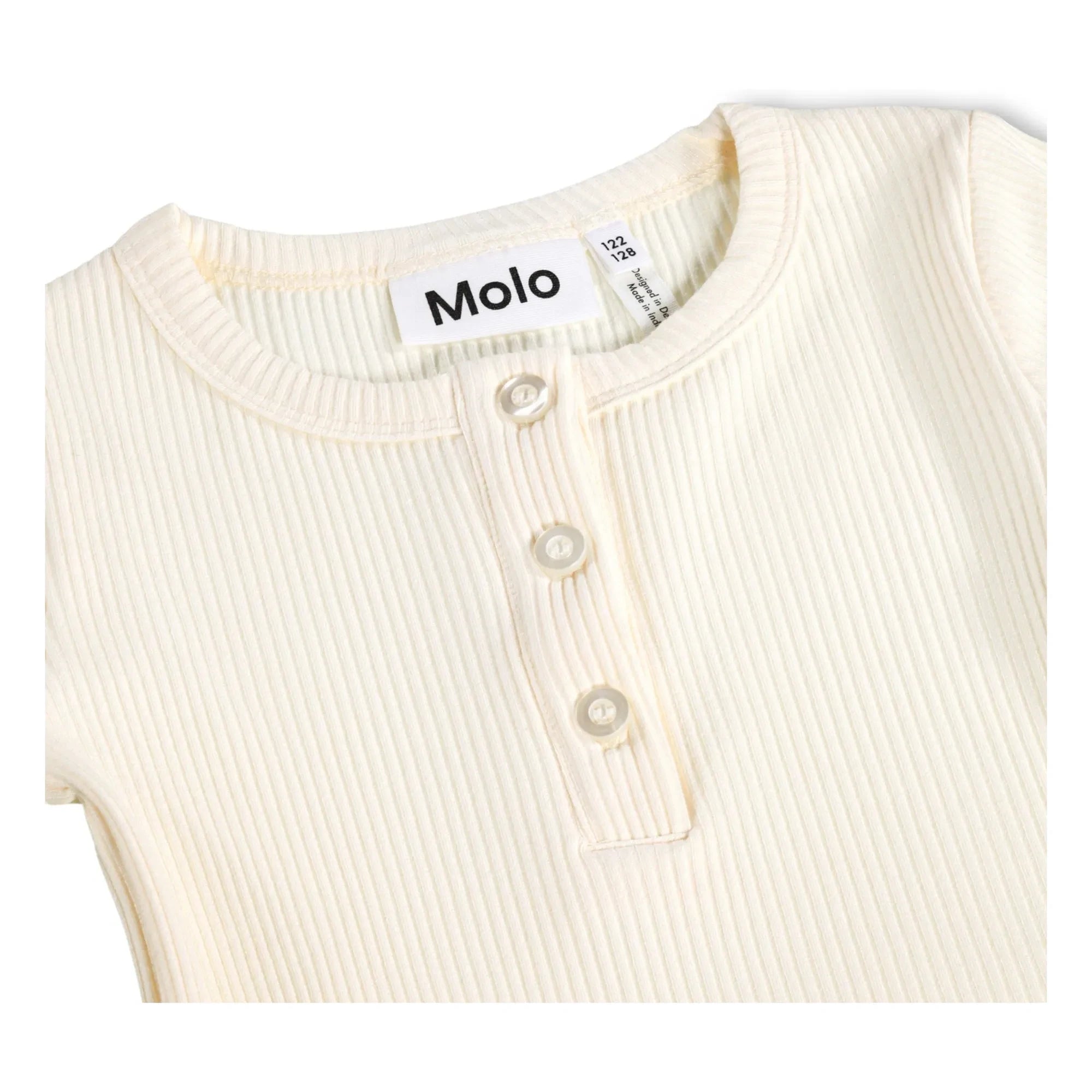 Molo - Camiseta de canalé con botones Rosey | Marfil