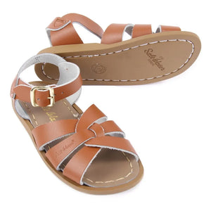 Salt-Water - Sandalias de piel impermeables con tiras cruzadas originales | Camel