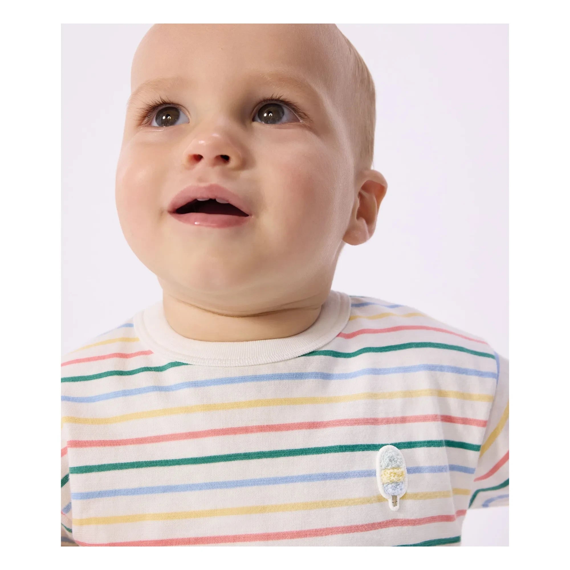 Petit Bateau - Camiseta con rayas Ice | Blanco