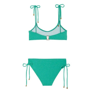 Lison Paris - Bahamas Traje de baño metálico de 2 piezas | Turquesa