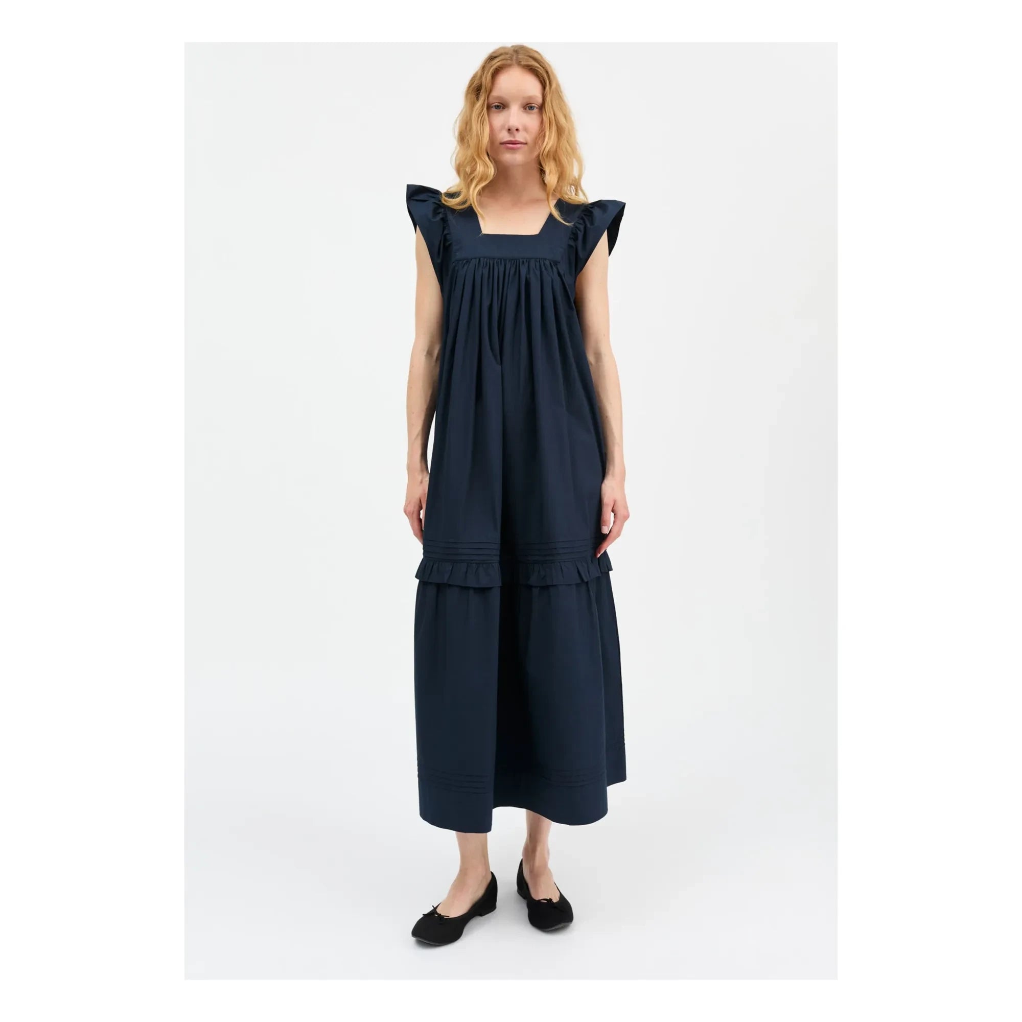 Skall Studio - Vestido de algodón Alina | Azul marino