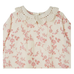 Emile et Ida - Organik Pamuklu Tığ İşi Yaka Elbise | Ekru
