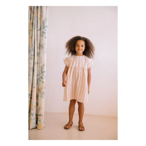Studio Bohème - Vestido Cousin de Rayas de Gasa de Algodón Orgánico | Rosa