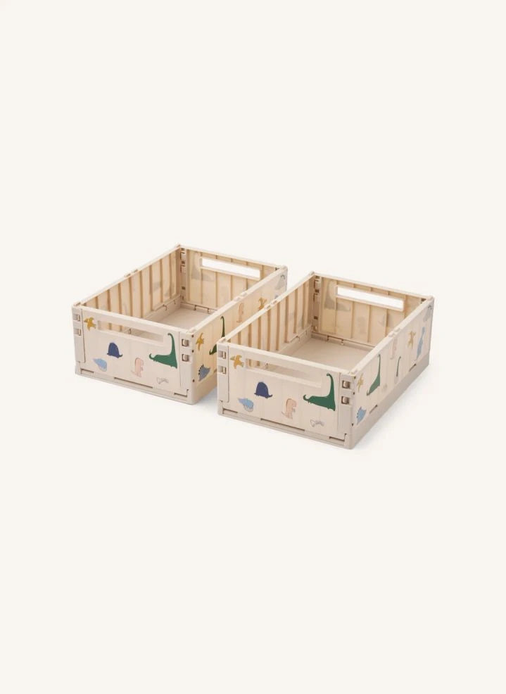 Liewood - Caja plegable Weston - Set de 2 | Dino roar/Sandy