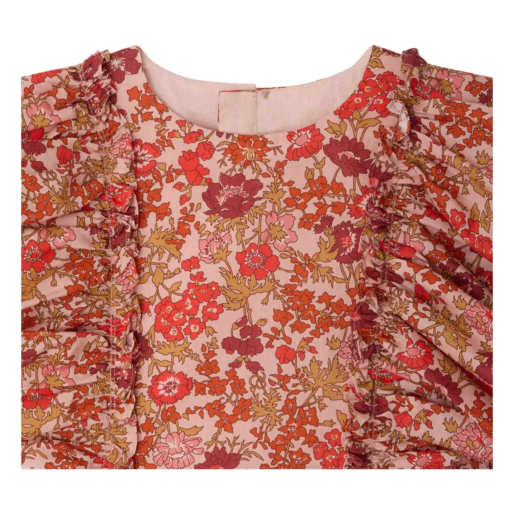 Bonpoint - Vestido Lizzy Fleurie de Algodón Orgánico | Rosa Dusty