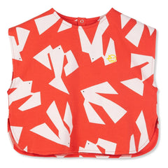Wynken - Top de algodón orgánico con estampado de pájaros | Rojo