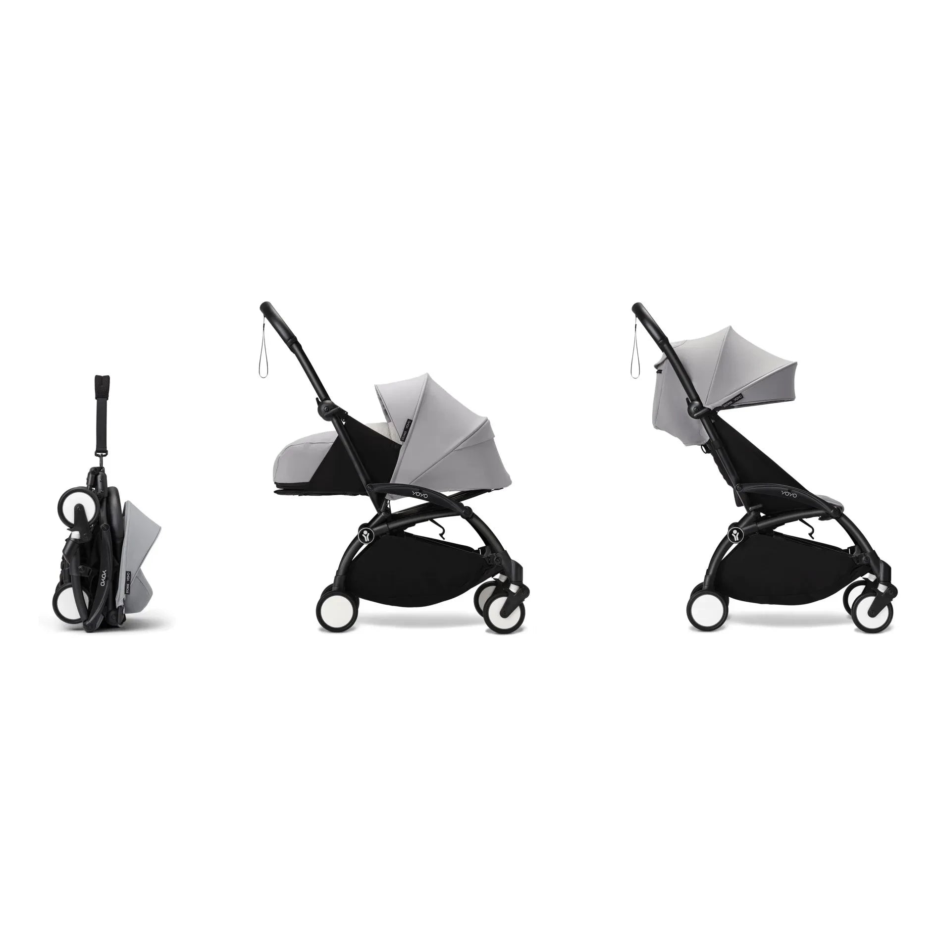 Stokke® - Cochecito YOYO³ completo 0+ y 6+ Chasis negro | Piedra