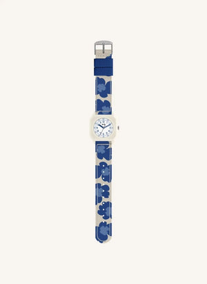 Mini Kyomo - Reloj de hibisco azul - Mini Kyomo x Taxi Brousse | Azul