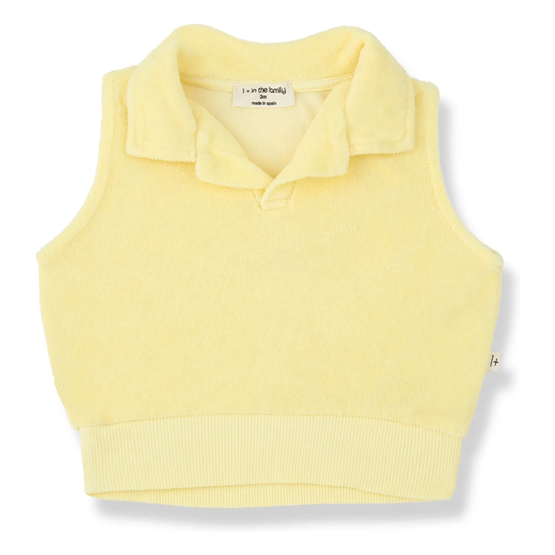 1+ en la familia - Camiseta sin mangas con cuello tipo polo Selva Eponge | Amarillo