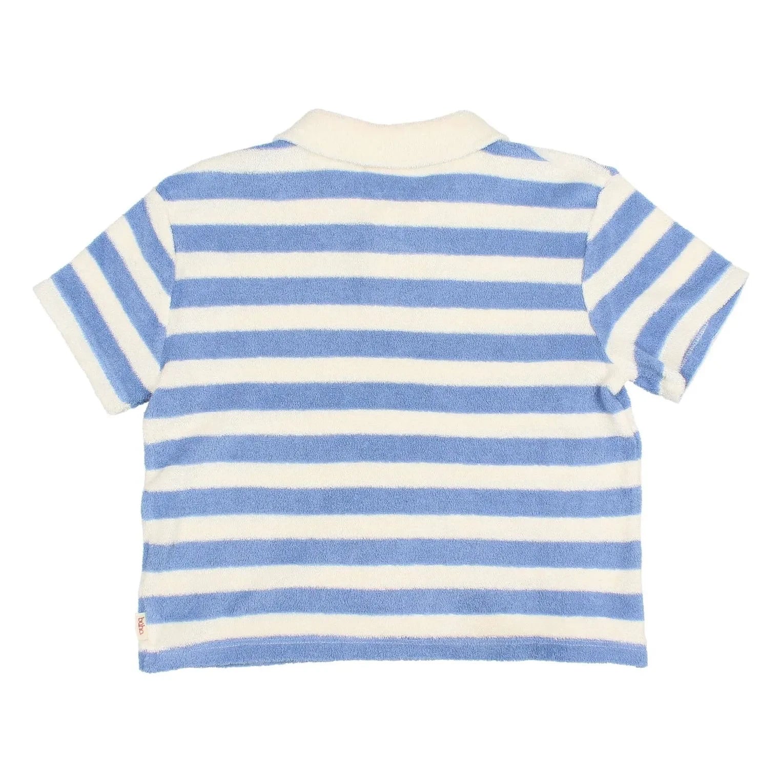 Búho - Camiseta polo de algodón orgánico a rayas | Azul claro
