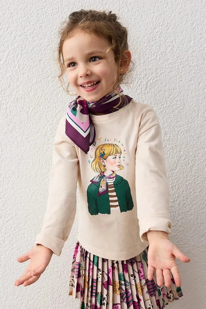 Blusa de algodón de manga larga para niños de Mayoral