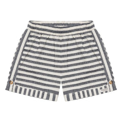 Donsje - Kaatio - Pantalones cortos de algodón orgánico a rayas | Azul marino