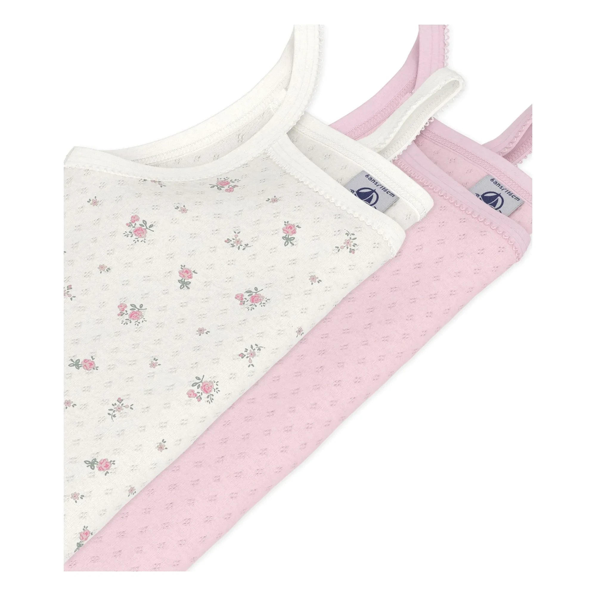 Petit Bateau - Tops de tirantes de punto calado con motivo de margarita | Rosa