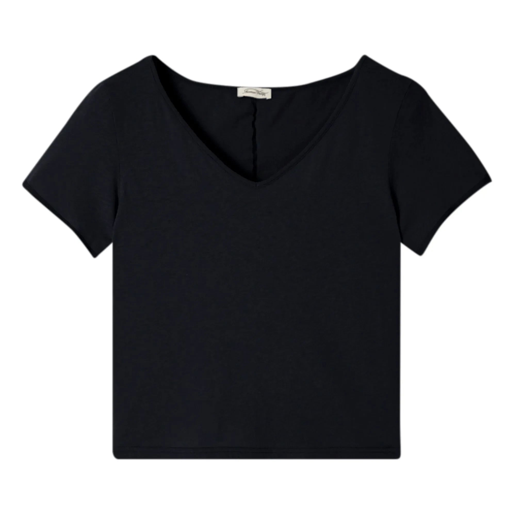 American Vintage - Camiseta de cuello de pico Aksun | Negro