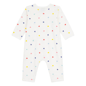 Petit Bateau - Pijama con estampado de corazones "Sleep Well" | Blanco