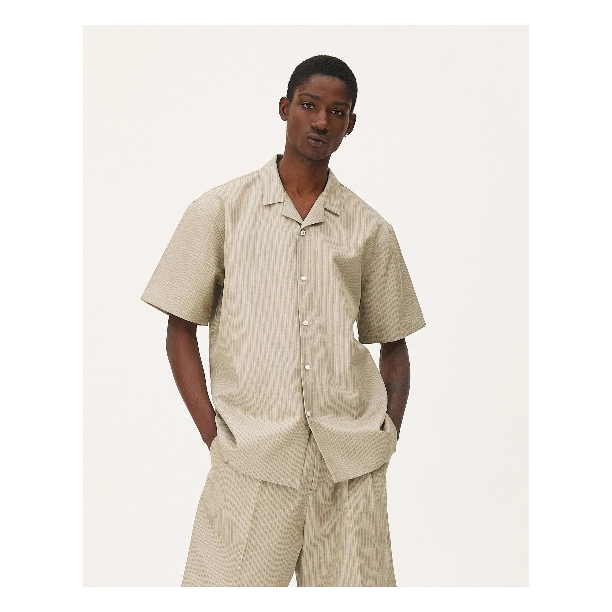 Noyoco - Camisa de algodón Orleans | Beige