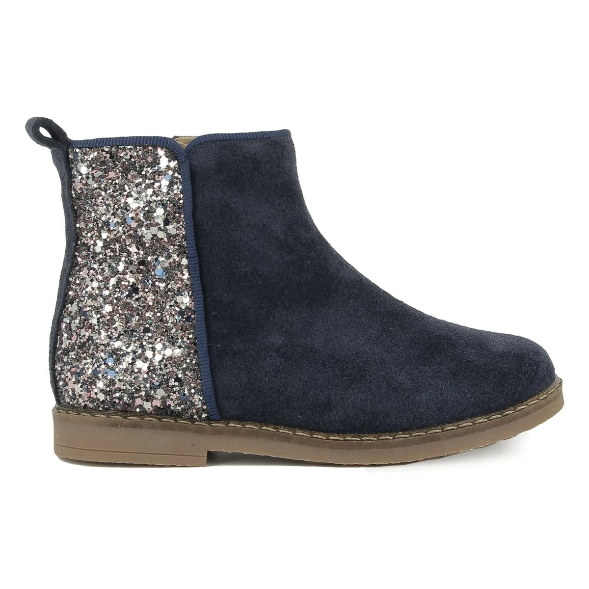 Pom d'Api - Botines de terciopelo con purpurina Trip Back | Azul marino