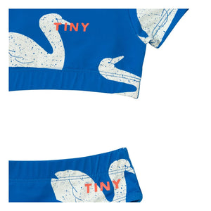 Tinycottons - Bañador Manga Corta Cisnes | Azul