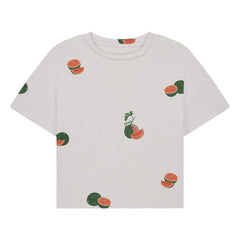 Studio Bohème - Camiseta Corta Flow de Algodón Orgánico con Estampado de Sandía | Crudo