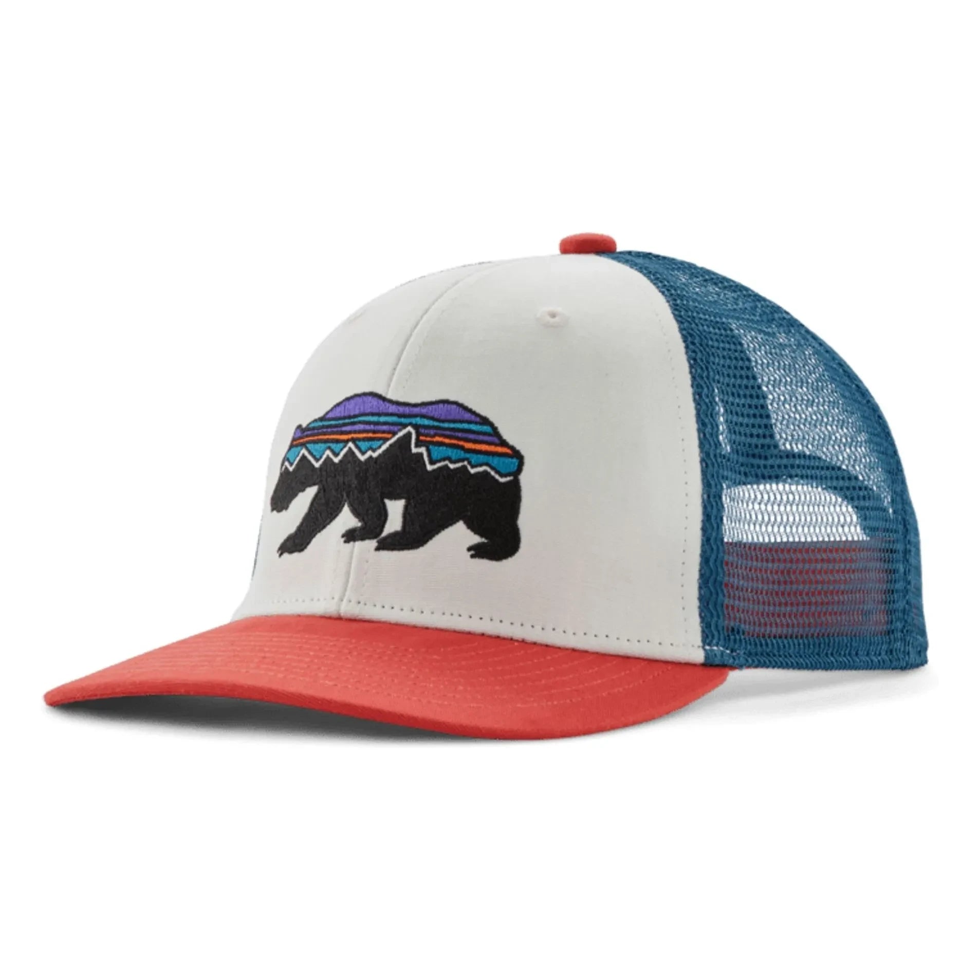Patagonia - Gorra Trucker Fitz Roy Bear de Algodón Orgánico | Blanco