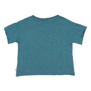 Búho - Go Discover Camiseta de algodón orgánico | Azul pavo real