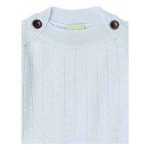 FUB - Jersey Zigzag con Botones Lana merino fina | Azul claro