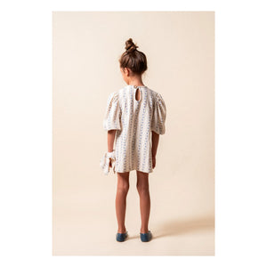 birinit - Vestido de algodón orgánico floral Sariñena | Blanco roto