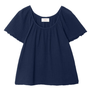 Xirena - Top Macie Cotton Gauze | Gece mavisi