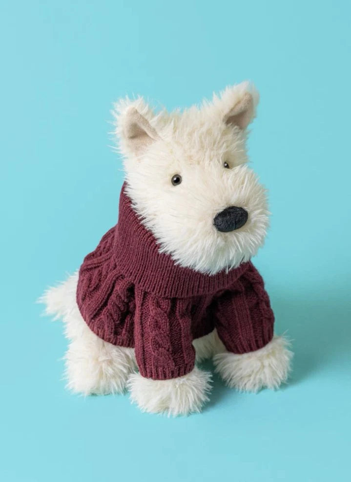 Jellycat - Munro Scottie Perro "Suéter de Invierno" de Peluche