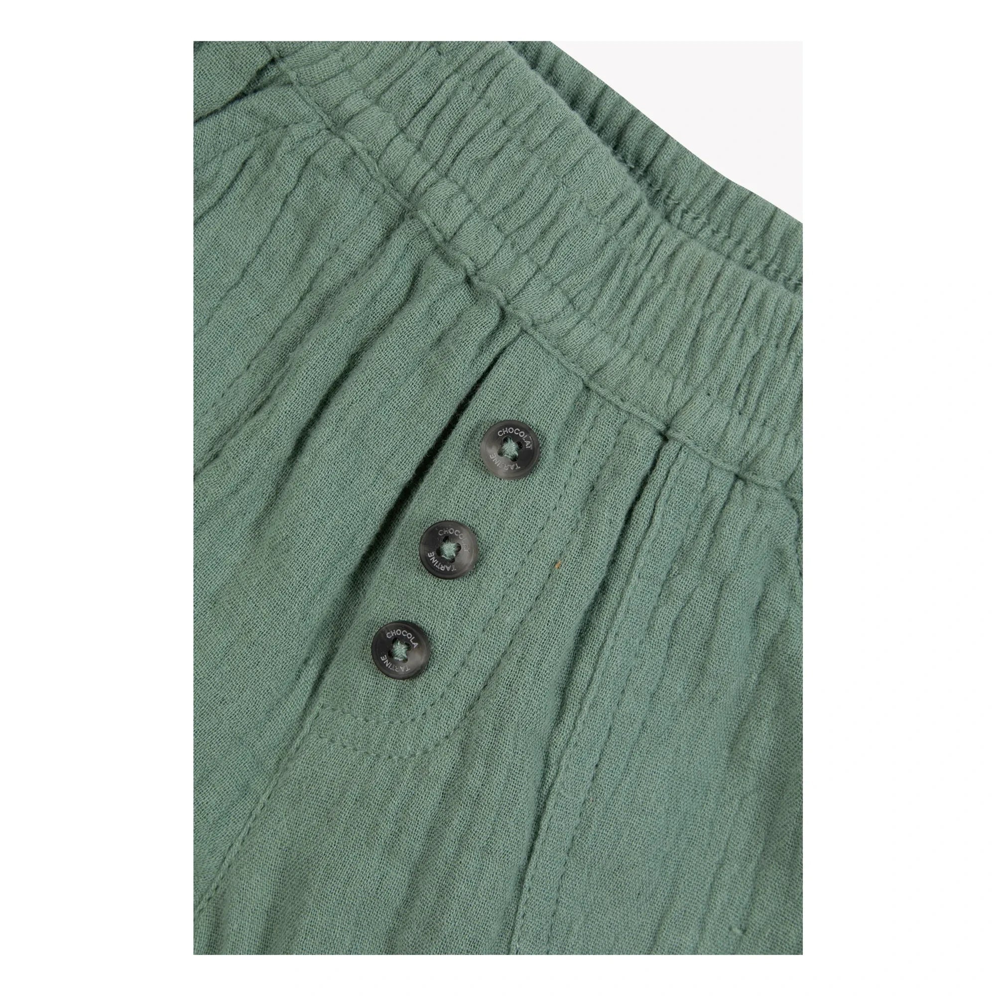 Tartine et Chocolat - Pantalones Cortos de Gasa Abotonados de Algodón | Caqui