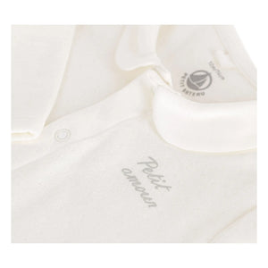 Petit Bateau - Pijama de dormir Petit Amour de algodón orgánico tubique | Blanco