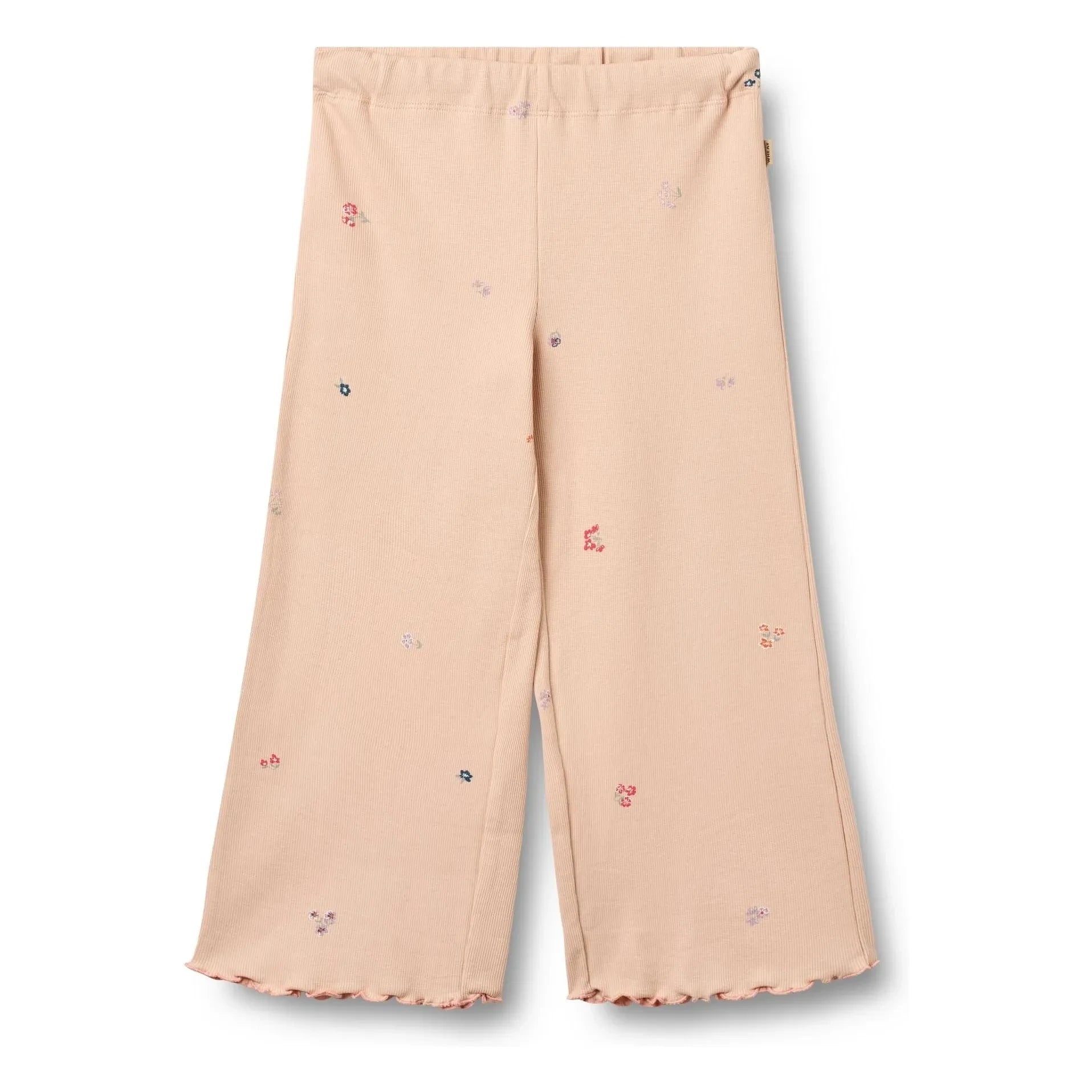 Wheat - Pantalón de algodón orgánico con estampado floral Ela | Melocotón