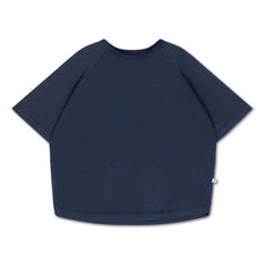 Repose AMS - Camiseta de algodón orgánico raglán | Azul noche