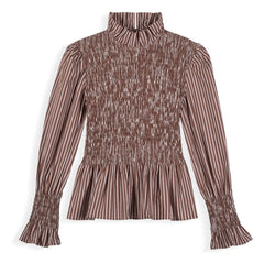 Maria de la Orden - Blusa de Rayas Aleria Algodón | Marrón