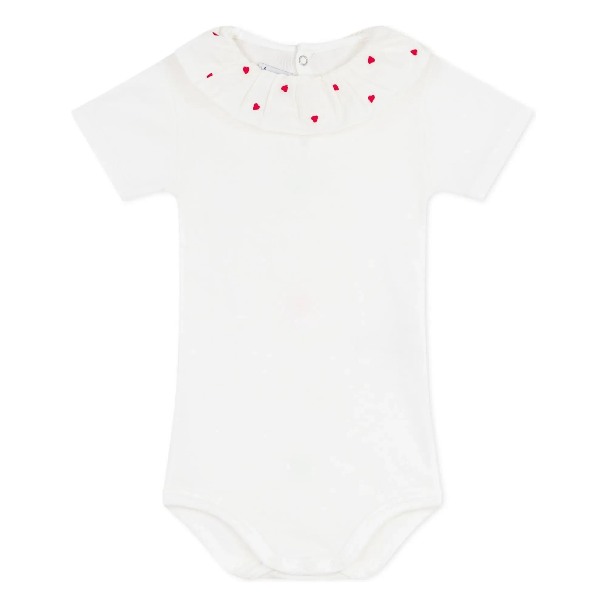Petit Bateau - Body con cuello de algodón orgánico con corazón | Blanco
