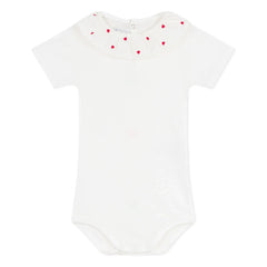 Petit Bateau - Body con cuello de algodón orgánico con corazón | Blanco