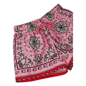 Fabula - Bandana rosa corta con cordones